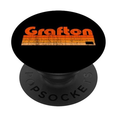Grafton, Dakota del Norte, estilo retro de los años 80 PopSockets PopGrip Adhesivo