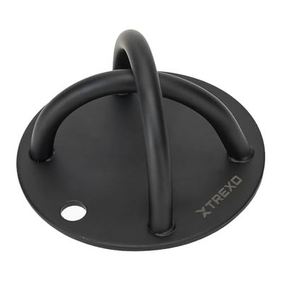 TREXO Soporte de Pared para Bandas de Entrenamiento en Negro, 12 x 12 cm, de Acero para Montaje en Pared, Posibilidad de Montaje en Pared para Cinturones de Fitness, Accesorios prácticos para