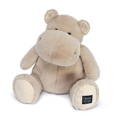 Histoire d'Ours - Peluche Hippopotame - Hip'Cool - Beige - 40 Cm - Grande Peluche Douce et Mignonne pour les Calins - Idée Cadeau de Naissance et Anniversaire pour Enfants - L'HIPPO - HO3094