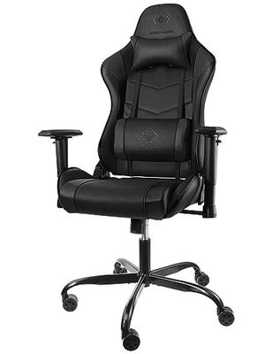 DELTACO GAMING Chaise Gaming, Simili Cuir, Noir, 185 cm