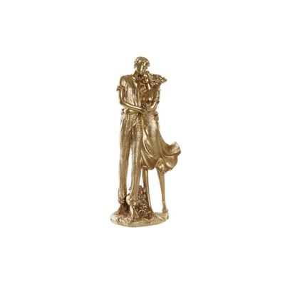 FIGURA RESINA 13X10X31 PAREJA DORADO