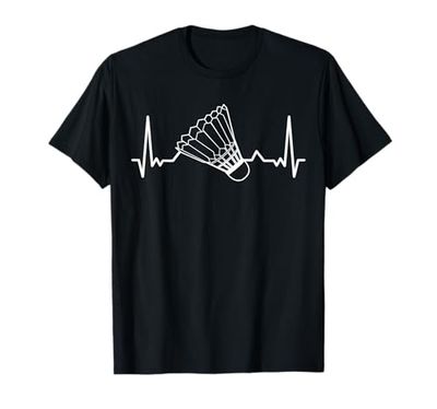 BADMINTON giocatore badminton Cardiogram Volani da Badminton Maglietta