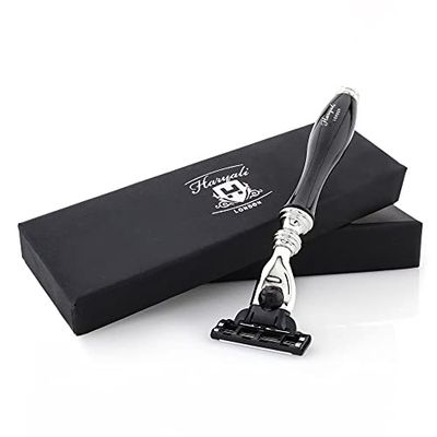 Haryali London 3 Edge Shaving Blade, Razor, Elegant & Unique Design Women and Mens, Black