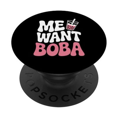 Me Want Boba, divertido amante del té Boba Bubble PopSockets PopGrip Adhesivo