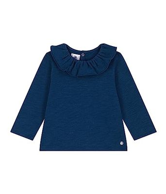 Petit Bateau Baby meisjes A08DB blouse met lange mouwen, blauw incognito, 3 maanden, blauw incognito, 3 Maanden