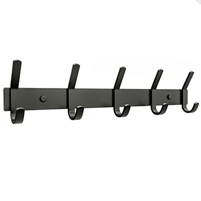 SAYONEYES Coat Rack Wall Mount with 5 Double Hooks for Hanging - 15 Inch Heavy Duty SUS304 Stainless Steel Matte Finish Waterproof – Wall Hook Rack for Bathroom Entryway