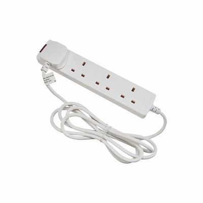 G4GADGET 4 Gang Extension Lead – 5 Metre Long Power Strip with UK Plug & 13A Fuse – Multi Socket Mains Extension for Home, Office, Bedroom, & Kitchen