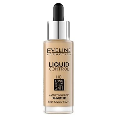Eveline Cosmetics Liquid Control HD Matting Facial Primer, 32 ml, 016 Beige à la vanille