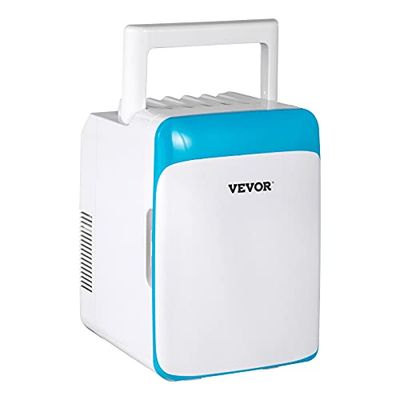 VEVOR Mini Fridge Blue Mini-koelkast, 10 liter, minibar, koelkast, 48 W, mini-vriezer, kleine koelkast, minikoelkast, geruisloos, mini-koelkast, mini-koelkast, voordelig meerkleurig