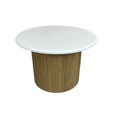 Romimex Bijzettafel, wit, natuurlijk hout, MDF, 60 x 41 x 60 cm