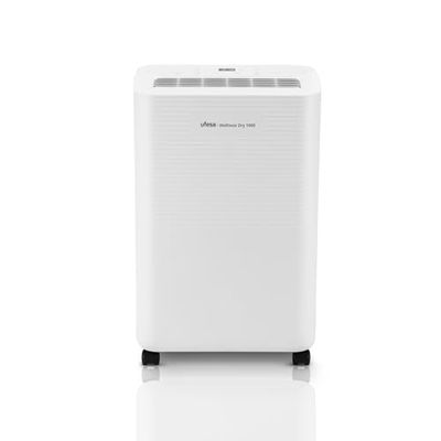 Ufesa Wellness torr 1 000 avfuktare 250 W, 10 l/24 h, tyst 47 dB med intuitiv panel, torkfunktion, fuktsensor, 2 l kapacitet, 2 hastigheter, timer, upp till 40 m²
