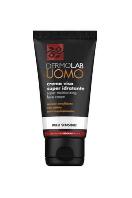 Dermolab Uomo - Crema Viso Super Idratante, per Pelli Sensibili, con Acido Ialuronico e Olio di Canola, Effetto Protettivo, Previene Secchezza e Irritazioni, Dermatologicamente Testato, 50 ml