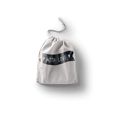 Bonamaison Impreso Algodón Bolsas con Cordón, Bolsa con Cordel para el Hogar y el Almacenamiento de Verduras, Bolso de Compras, Plegable, Ecologica, Reutilizables, Tamaño: 30x40 Cm