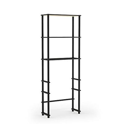 Furinno Salvazio Turn-N-Tube con 3 Ripiani, Legno, Espresso/Nero, taglia unica
