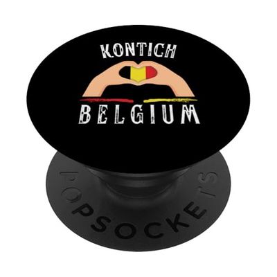 Belgium Flag Heart Kontich City PopSockets PopGrip Adhesivo