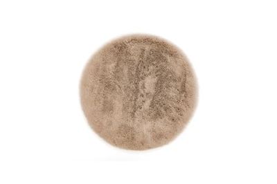 LUXOR- living Lot de 4 Coussins de Chaise Coste - en Fourrure synthétique - pour décoration de Salon ou de Chaise - Coussins d'assise Confortables - 40 x 40 cm - Ronds - Taupe