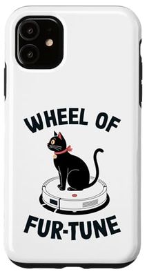 Wheel Of Fur-Tune Robot Vacuum Cleaner Funny Cat Case for iPhone 11