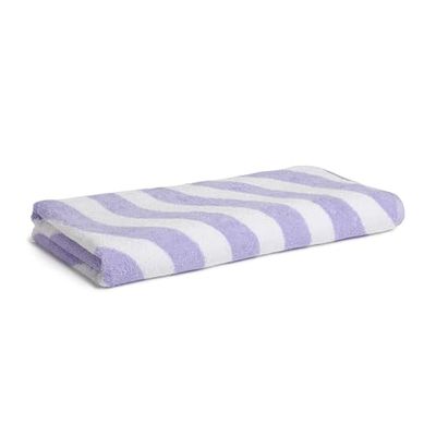 Möve Beach Wave beach towel 80 x 200 cm made of 100% cotton, snow/lilac