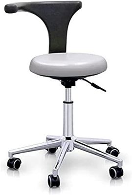 QUIRUMED Professionele kruk met ergonomische rugleuning zilver