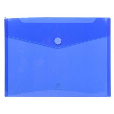 Exacompta - Ref 56420E - PP Envelope Pocket - Suitable for A4 Documents, Hook & Loop Closure, 0.2mm Translucent Polypropylene - Assorted Colours (Pack of 5)