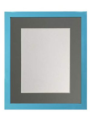FRAMES BY POST 0,75 tum blå fotoram med mörkgrå montering 20 x 16 bildstorlek A3 plastglas