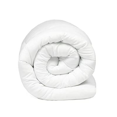 OHS Soft Touch 13.5 TOG Duvet Summer Winter All Season Microfiber Hypoallergenic Warm Bouncy Fluffy Anti Allergy Quilt Bedding, White - King