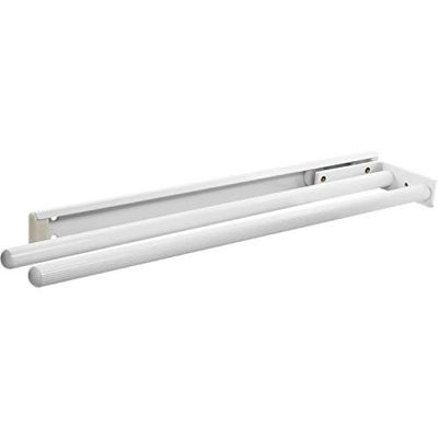 OBF Grimme Pluto 03 0356 10 White Coated Tea Towel Holder Extendible 2-Arm for Kitchen ET 442 mm Aluminium Length 442 mm
