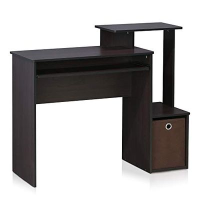 Furinno Econ Multifunctioneel thuiskantoor computerbureau met plank en sleuf, hout, donker walnoot, 40 x 100,08 x 86,61 cm