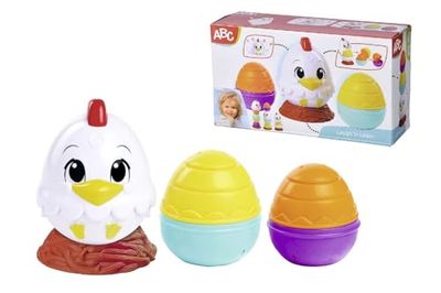 Simba 104010184 – ABC Pollo apilable Roly-Poly con Huevos para apilar, Encajar, Matryoshka, Nido para sujeción, 11 cm, a Partir de 12 Meses