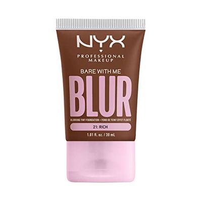 NYX Professional Makeup Mjukgörande foundation med medelhög täckning och matt finish, upp till 12 timmars vård och fukt, med niacinamider, bar med mig, färg: Rich, 1 x 30 ml