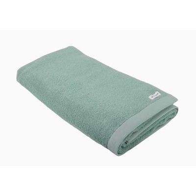 TOM TAILOR Sauna Towel, 80 x 200 cm, 100% Cotton/Terry Towel, with Two Hangers and Label with Logo, Colour Bath Towel Turquoise (Fresh Sage)