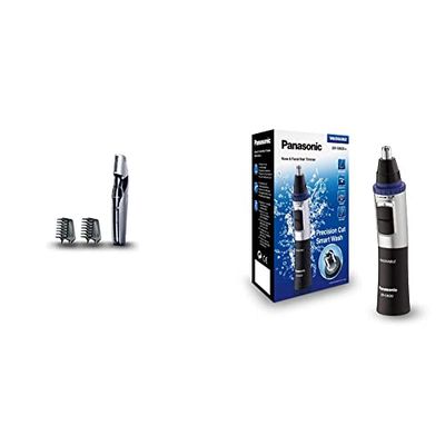 Panasonic ER-GK60-S503 Rasoio Corpo per Le Zone Piu Sensibili & Er-Gn300K503 Rifinitore Wet&Dry Per Naso, Orecchie E Sopracciglia, Nero, 3.8 x 3.4 x 16.4 Cm