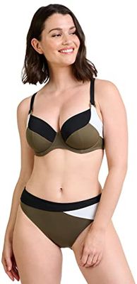 Sans Complexe Zwembroek voor dames, Olive Vert/Noir/Blanc, 38/40