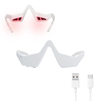STYLPRO SPEC-TACULAR EMS Glasses, EMS and LED Red Light Therapy, Collagen Production, Visibly Reduce Wrinkles, Dark Circles and Puffiness around eyes, Non-Invasive, USB Rechargeable