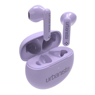 Urbanista Austin Echte Draadloze Oordopjes, Bluetooth 5.3 In-Ear IPX4 oortjes met Dual-Microfoon, 20H Speeltijd, Draadloze Oortelefoon met Aanraakbediening, TWS USB C Oplaadcase, Lavendel Paars