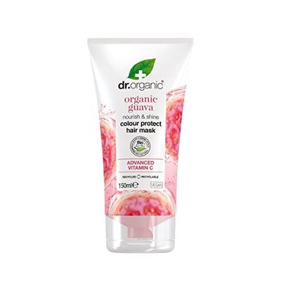 Masque Capillaire à la Goyave Dr Organic, Vitamine C, Cheveux Colorés, Hommes, Femmes, Naturel, Végan, Sans Cruauté, Sans Paraben & SLS, Bio Certifié, 150ml