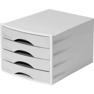 Durable ECO Desktop File Organiser 4 Drawers | A4 Paper Storage | Recycled and Blue Angel Certified | Document Filing Unit | Grey