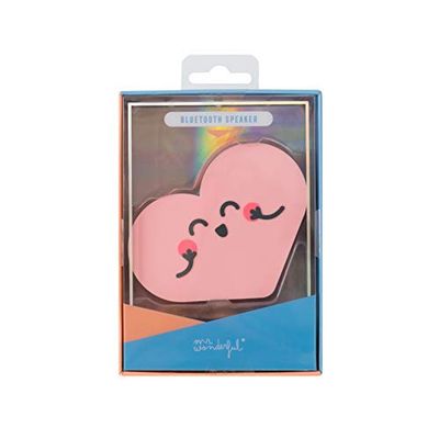 WONDEE Altoparlante Bluetooth a forma di cuore della marca Mr. Wonderful con una durata di 3-4 ore, rosa – regalo per donne e ragazze