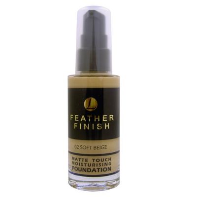 Mayfair fjäderfinish matt touch 02 mjuk beige fuktgivande foundation 30 ml, 1-pack (1 x 30 ml)