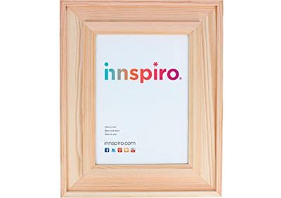 INNSPIRO Marco madera de pino macizo para mosaico con trasera 4,5cm. moldura 24x30cm., madera sin tratar, natural, para manualidades, decorar y personalizar