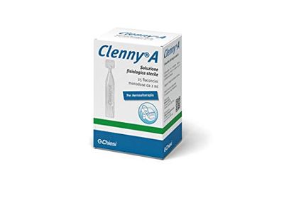 Clenny, Clenny A Soluzione Fisiologica Sterile per Aerosolterapia - Soluzione di cloruro di sodio al 0,9% - Per Adulti e Bambini - 25 flaconcini monouso da 2ml
