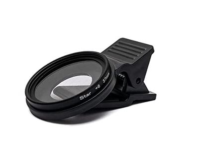 SYSTEM-S Star Filter 6 Puntos 37 mm Star Light Lente con Clip para Smartphones en Negro