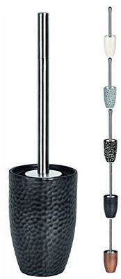 Spirella Darwin Hammered Stoneware wc-borstel, zwart