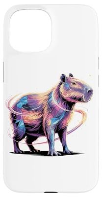 Cosmic Polygon Capybara Galaxy Capybaras Abstract Art Custodia per iPhone 15
