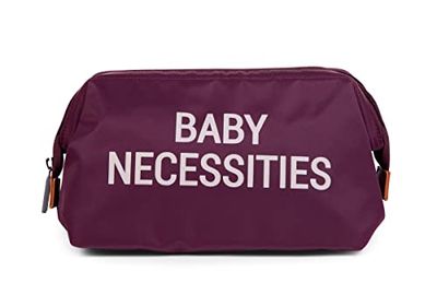 CHILDHOME, Trousse de Toilette Bébé/Enfant, Pochette Toilette, Déperlante, Spacieuse, Fermeture Glissière, Baby Necessities, aubergine