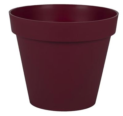 EDA - Vaso di fiori rotondo Toscana Ø 25 cm - Volume 6 L - Ø 25 x H.21 cm - Rosso Borgogna