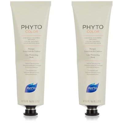 PHYTO PHYTOCOLOR Colour Protective Balm Mask - Coloured Hair with Highlights - Colour Protection - Brightness - Silicon - 150 ml (Pack of 2)