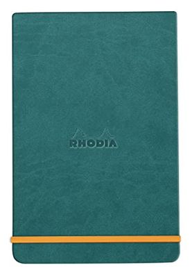 Clairefontaine ES RHODIA 194356C - Cuaderno rígido Peacock Webnotepad - A6 - Rayado - 192 páginas desmontables - Papel Ivory 90 g/m - Marcapáginas, cierre elástico - Cubierta de piel sintética