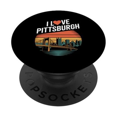 I Love Pittsburgh Cityscape Bridge PopSockets Adhesive PopGrip