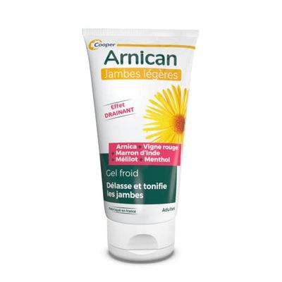 ARNICAN - Gel cosmetico freddo a base di arnica, mentolo ed estratti vegetali - Effetto drenante - Dassa e tonifica le gambe - Tubo da 150 ml